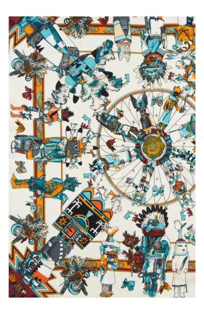 Viens Avec Moi Print Mini Silk Square Scarf