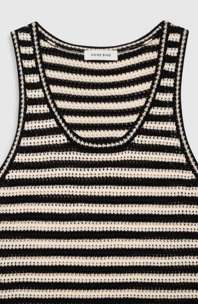 Anine Bing Arie Dress In Black Ivory In Multi