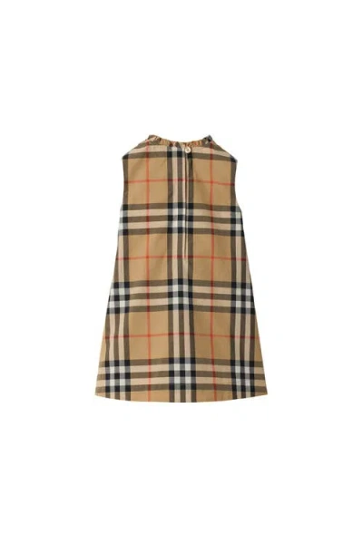 Burberry Check Cotton Poplin Dress In Brown