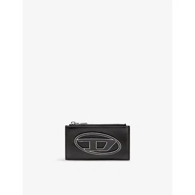 Diesel Womens  1dr Logo-plaque Leather Card Holder L