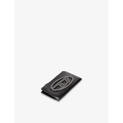 Diesel Womens  1dr Logo-plaque Leather Card Holder L