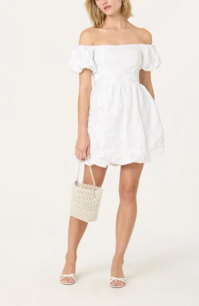 Astr The Label Floral Jacquard Off The Shoulder Minidress