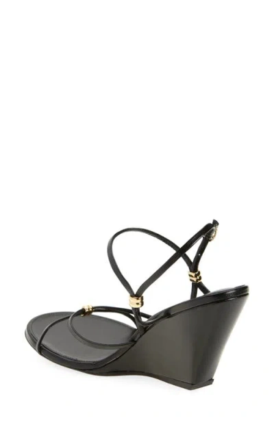 Proenza Schouler Coil Embellished Crinkled Glossed-leather Wedge Sandals