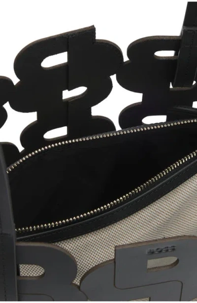 Hugo Boss Boss Double B Monogram Leather Tote
