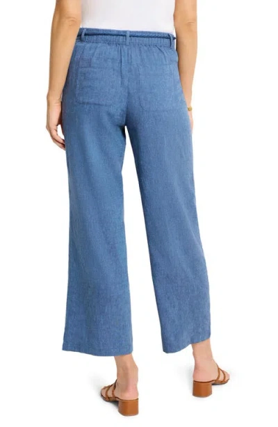 Nic + Zoe Rumba Linen Rope Belt Pant In Blue Mix
