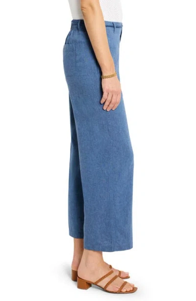 Nic + Zoe Rumba Linen Rope Belt Pant In Blue Mix