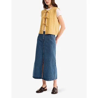 Omnes Womens  Jacob Tie-front Stretch-knit Vest