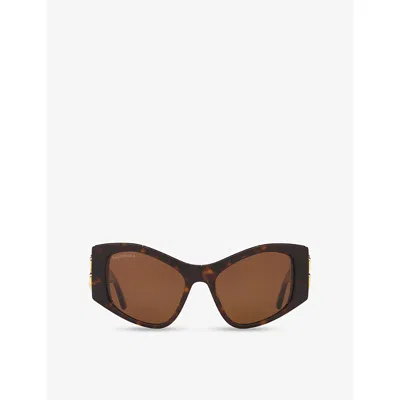 Balenciaga Womens  Bb0287s Cat-eye Tortoiseshell Acetate Sunglasses
