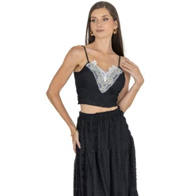 Akalia Emma Top & Maxi Skirt Set In Black