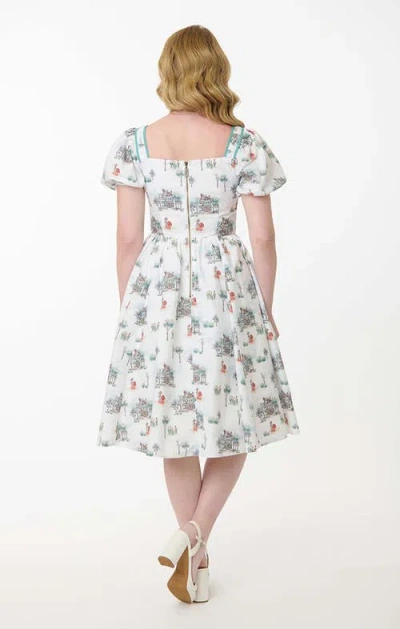 Unique Vintage 1940s Sweetheart Button Front Swing Dress