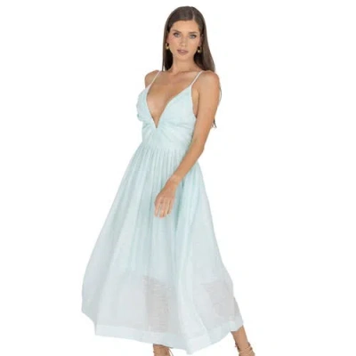 Akalia Adeli V Neck Midi Dress In Brown