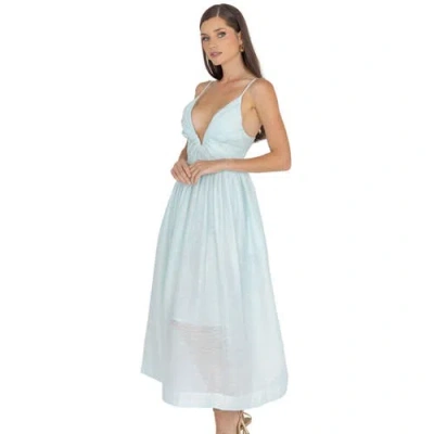 Akalia Adeli V Neck Midi Dress In Brown