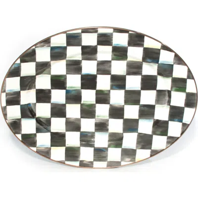 Mackenzie-childs Mackenzie Childs Courtly Check Medium Enameled Steel Oval Platter