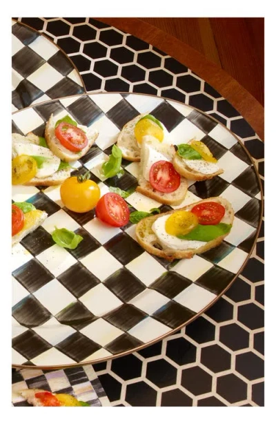 Mackenzie-childs Mackenzie Childs Courtly Check Medium Enameled Steel Oval Platter