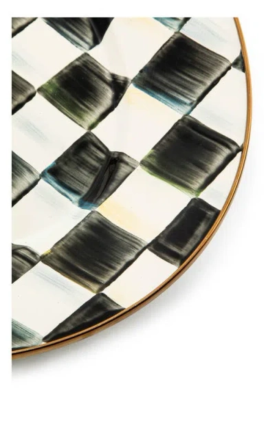 Mackenzie-childs Mackenzie Childs Courtly Check Medium Enameled Steel Oval Platter