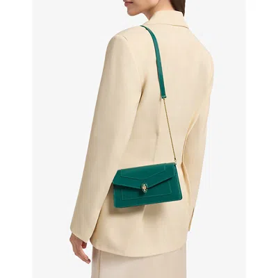 Bvlgari Womens  Serpenti Forever Chain Leather Pochett