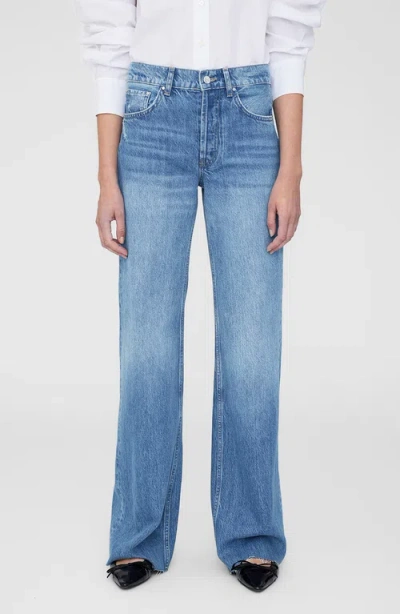 Anine Bing Hugh Logo Patch Wide-leg Jeans