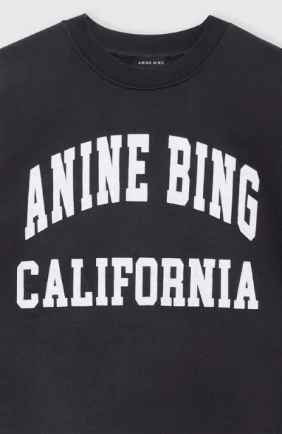 Anine Bing Miles Relaxed-fit Oversized Cotton Sweatshirt With Contrasting Logo