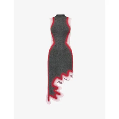 Ph5 Hailey Reflective Wavy Asymmetric Dress