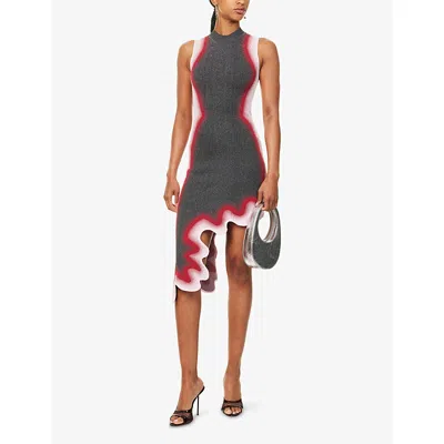 Ph5 Hailey Reflective Wavy Asymmetric Dress