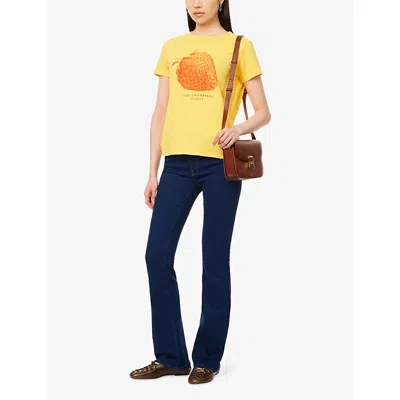 Mother Womens  The Outsider Sneak Mid-rise Flared Stretch-denim Blend Jeans