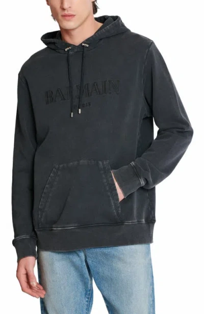 Balmain Logo-embroidered Cotton-jersey Hoodie