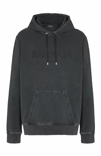 Balmain Logo-embroidered Cotton-jersey Hoodie