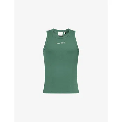 Daily Paper Mens Bistro Ribbed Stretch-cotton Tank Top Bistro Green