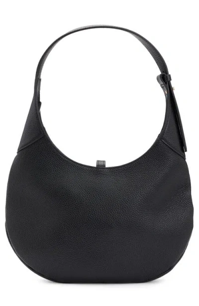 Hugo Boss Pebbled-leather Hobo Bag With Golden Hardware