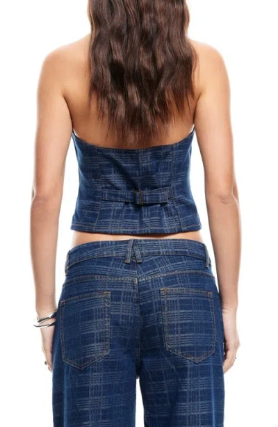 Lioness Renewal Halter Top Indigo Plaid