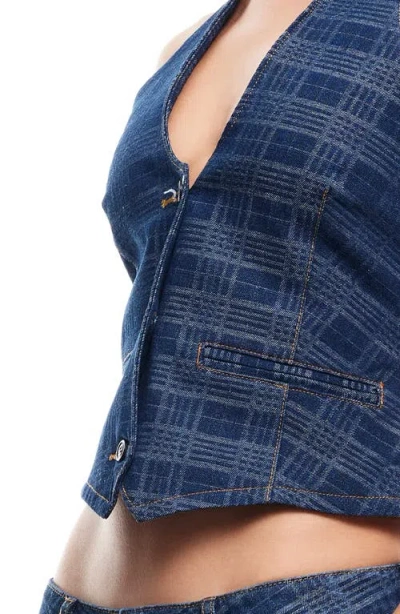 Lioness Renewal Halter Top Indigo Plaid