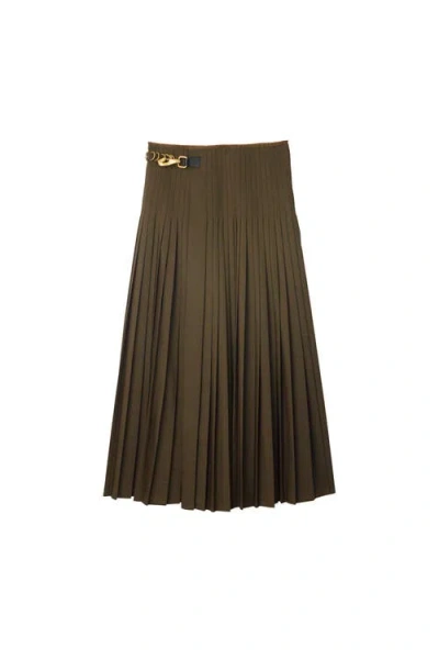 Shop Burberry Wool Mohair Maxi Kilt