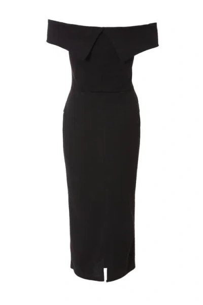 Quiz Scuba Crepe Bardot Maxi Dress