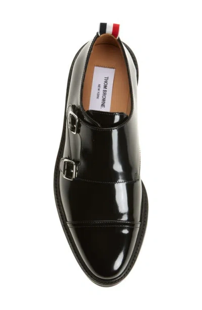 Thom Browne Almond Toe Lace-up Shoes With Rubber Sole In Black