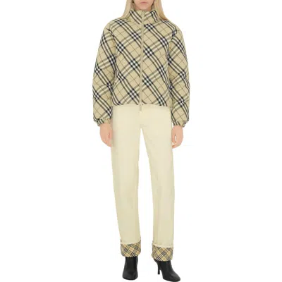 Shop Burberry Reversible Check Puffer Jacket