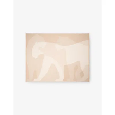 Cartier Womens Beige Panthère De  Wool And Cashmere-blend Blanket 190cm X 140cm