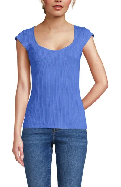 Lands' End Pointelle Cap Sleeve Top