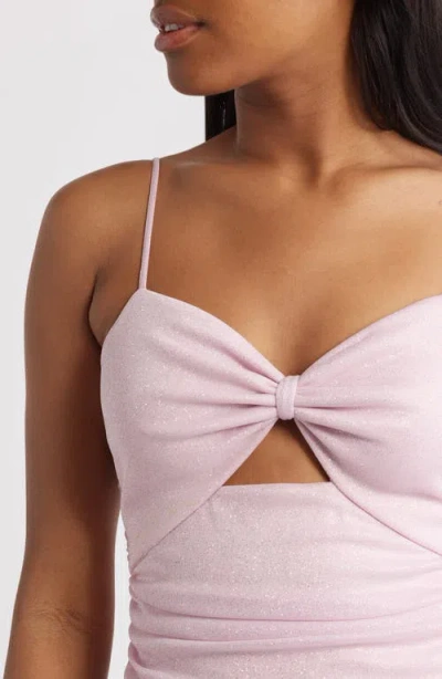 Jump Apparel Glitter Bow Cutout Minidress