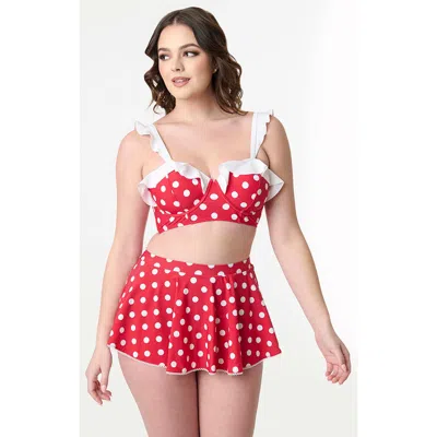Unique Vintage Ruffled Longline Southampton Swim Top