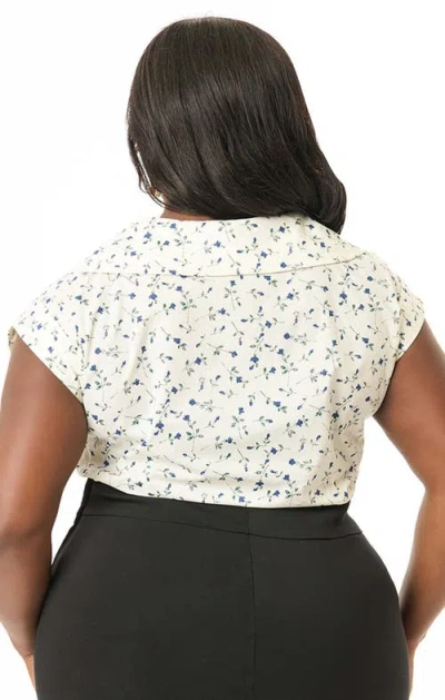 Unique Vintage Plus Size 1960s Twill Sleeveless Blouse