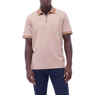 Bugatchi Contrast Trim Zip Polo