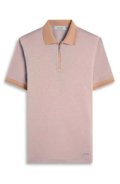 Bugatchi Contrast Trim Zip Polo