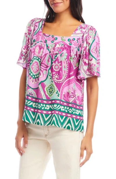 Karen Kane Plus Size Flare Sleeve Square Neck Top