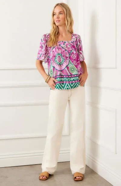 Karen Kane Plus Size Flare Sleeve Square Neck Top