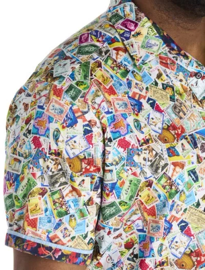 Robert Graham Dxl Big & Tall Multi-stamp Print Sport Shirt