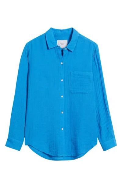Rails Ellis Cotton Gauze Button-up Shirt In Blue