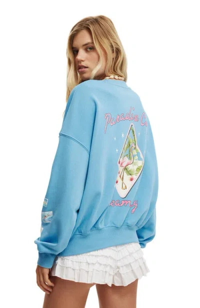 Cotton On Fleece Graphic Crew Sweatshirt