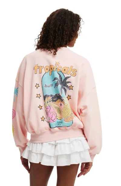 Cotton On Fleece Graphic Crew Sweatshirt