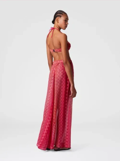 Missoni Long Covered Up Skirt In Printed Silk With Front Closure