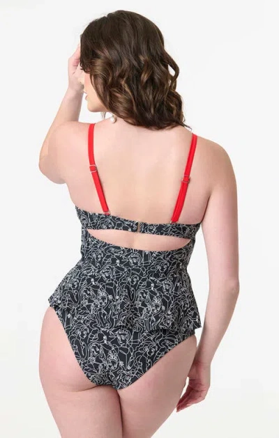 Unique Vintage Peplum Solana Tankini Swim Top